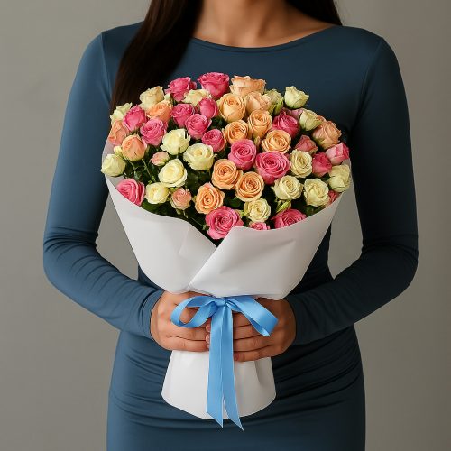 Букет кустовых роз «Феерия красок»