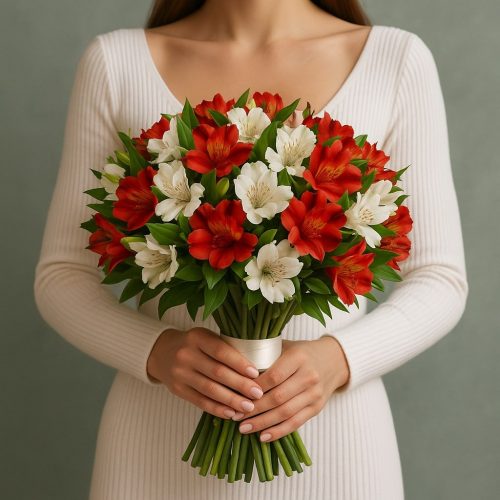 Букет «Альстромерия Рубиновая нежность»