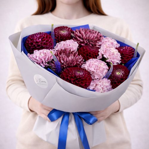 Букет георгин «Винный шелк»